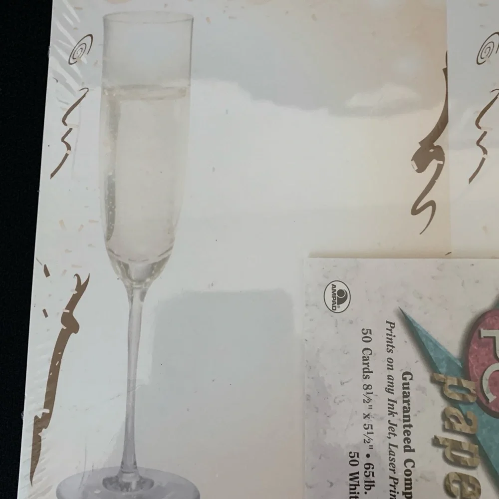 50 Champagne invitations and envelopes